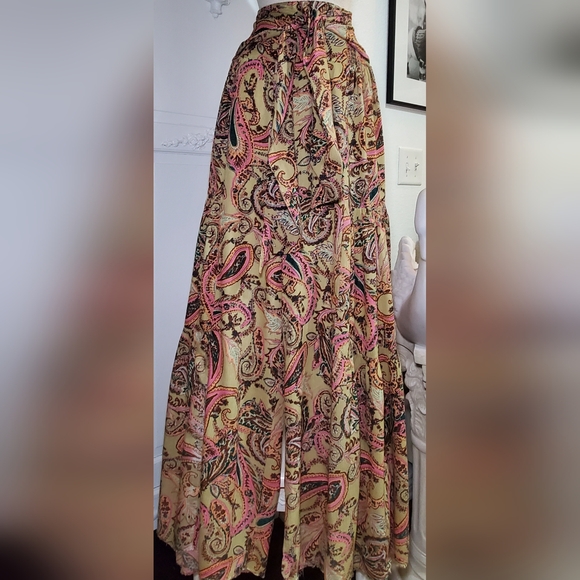 Free People One "ALOHA" Flowy PALLAZO High Waist Pants L Large - Picture 3 of 10